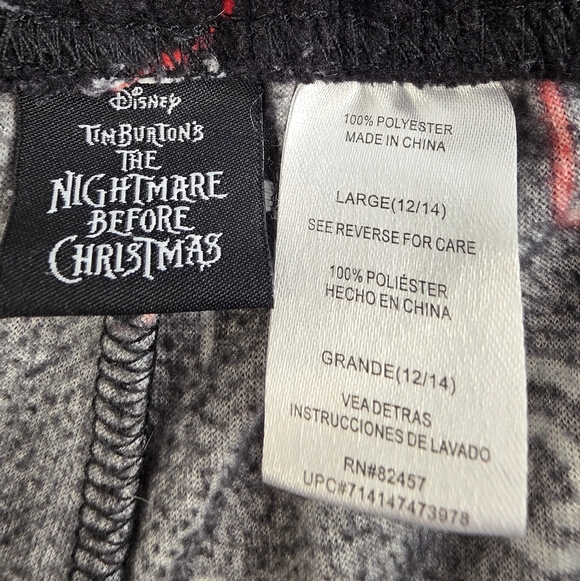 TNBC L Fleece Lounge Pants Jack Sally Nightmare Before Christmas 1505-CM - Picture 3 of 4